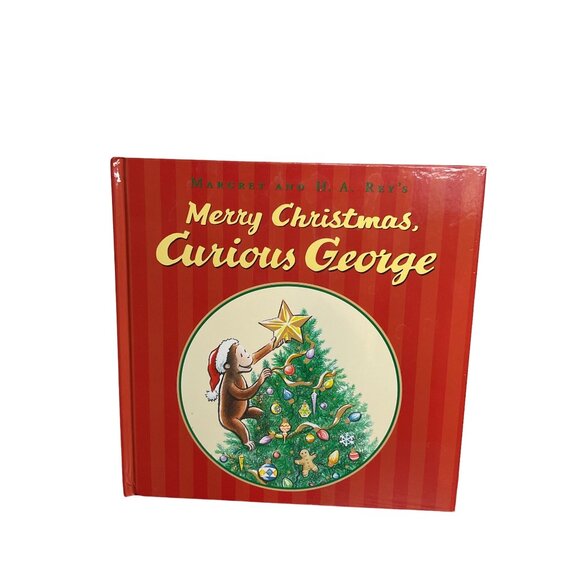 2016 Kohls Cares Merry Christmas Curious George Plush Stuffed Animal and Book - Picture 8 of 11
